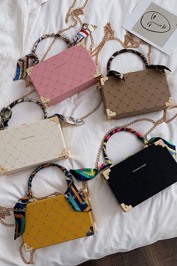 Luxury box purse with scarf
