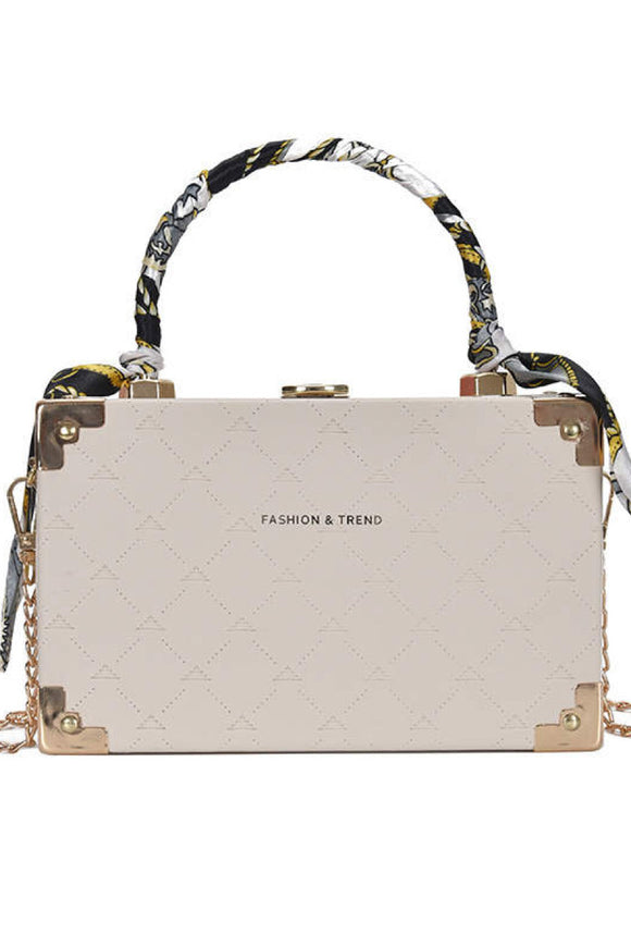 Luxury box purse with scarf