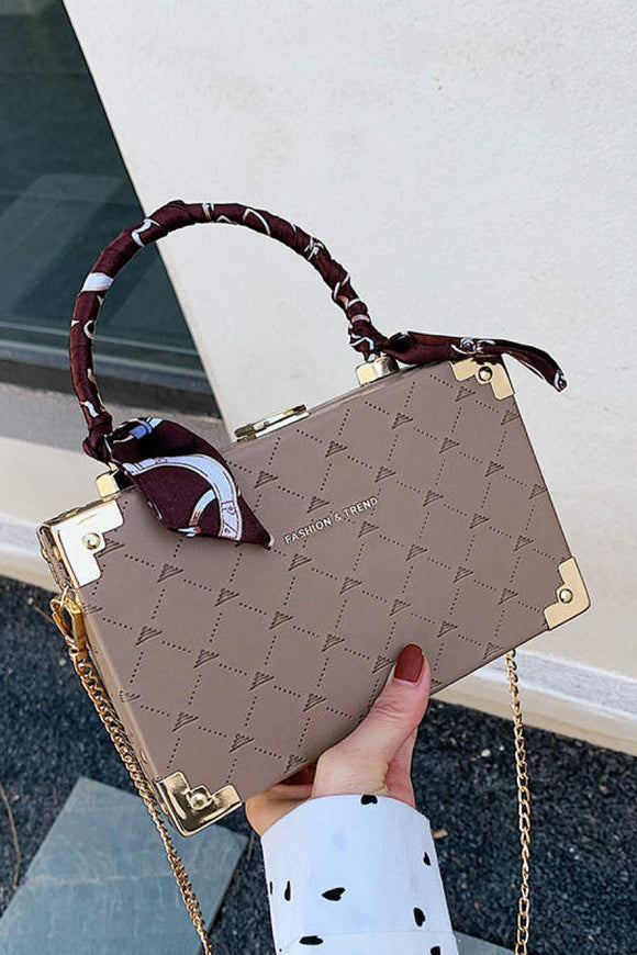 Luxury box purse with scarf
