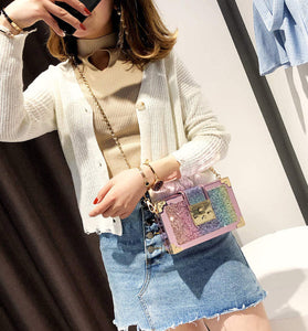 Rhinestone pretty box purse