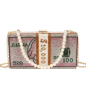 US dollar box gold chain purse