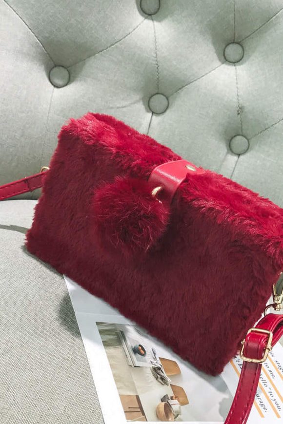 Luxury winter plush handbag