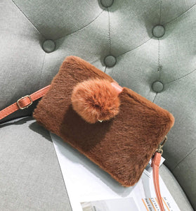 Luxury winter plush handbag