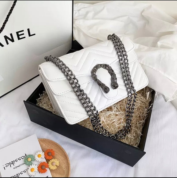 Quilted designer label handbag