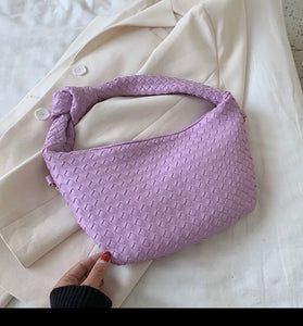 Woven luxury handbags, Knitted clutches with a knot