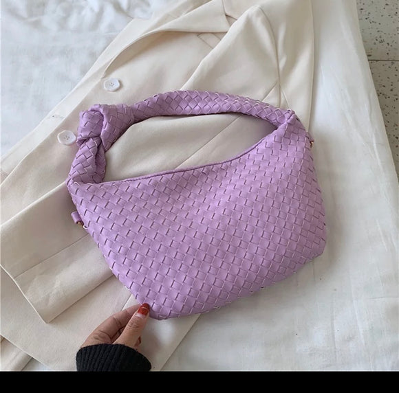 Woven luxury handbags, Knitted clutches with a knot