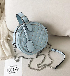 Luxury quilted round chain handbag