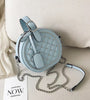 Luxury quilted round chain handbag