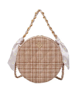 Pretty round fashion woven handbag