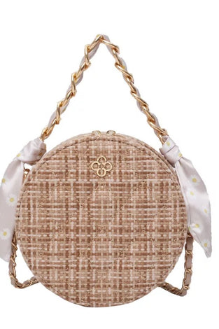 Pretty round fashion woven handbag